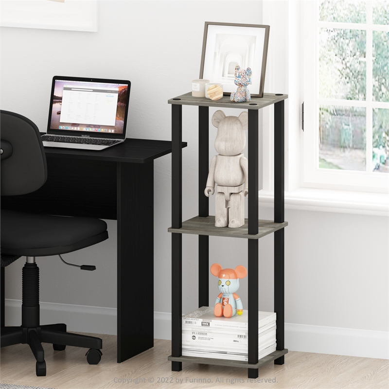Furinno SIMPLISTIC End Table in Small in Set of 2 in French Oak/Black