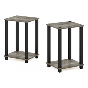 Furinno SIMPLISTIC End Table in Small in Set of 2 in French Oak/Black