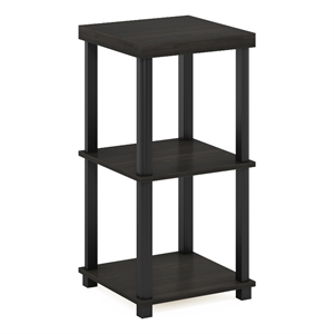 Furinno TURN-N-TUBE CLASSIC 3-Tier End Table in Side Table in Espresso/Black