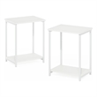 Furinno SIMPLISTIC Industrial Metal Frame End Table in 2-Pack in White/White