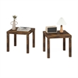 Furinno CLASSIC Homey Square Side Table in Set of 2 in Amber Pine