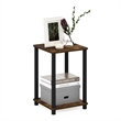 Furinno TURN-N-TUBE Haydn End Table in Amber Pine/Black