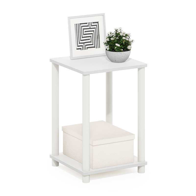 Furinno TURN-N-TUBE Haydn End Table in White/White