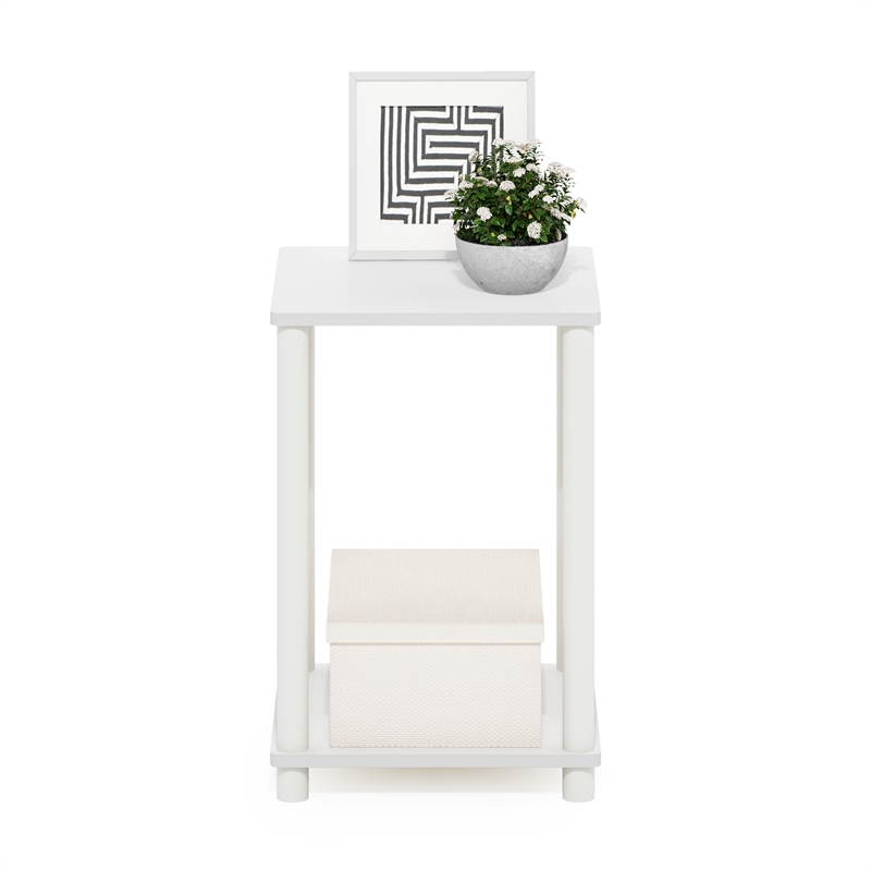 Furinno TURN-N-TUBE Haydn End Table in White/White