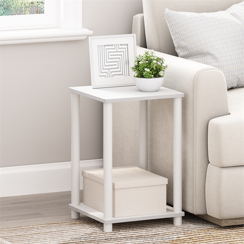 Furinno TURN-N-TUBE Haydn End Table in White/White