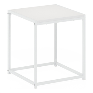 Furinno CAMNUS Modern Living End Table in Solid White/White