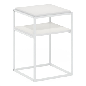 Furinno MORETTI Modern Lifestyle Stackable Shelf in 2-Tier in Solid White/White