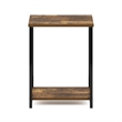 Furinno SIMPLISTIC Industrial Metal Frame End Table in 1-Pack in Amber Pine