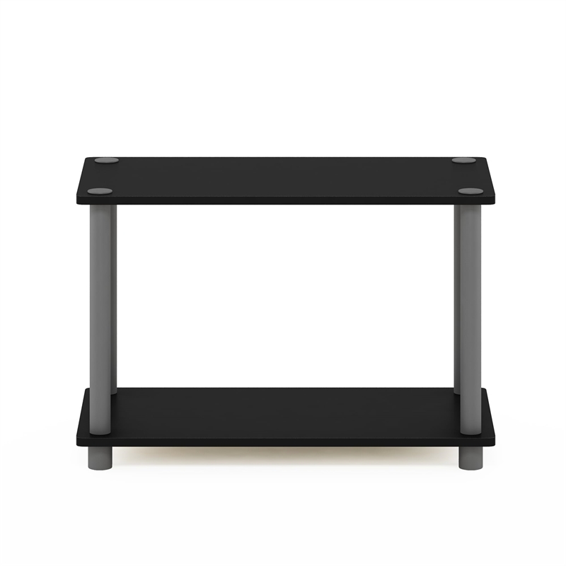 Furinno TURN-N-TUBE 2-Tier No Tools Tube Shelf/End Table in Black/Grey