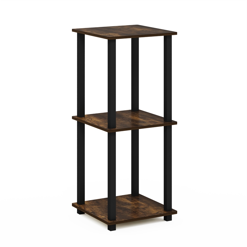 Furinno SIMPLISTIC End Table in Set of Two in Amber Pine/Black