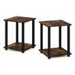 Furinno SIMPLISTIC End Table in Set of Two in Amber Pine/Black