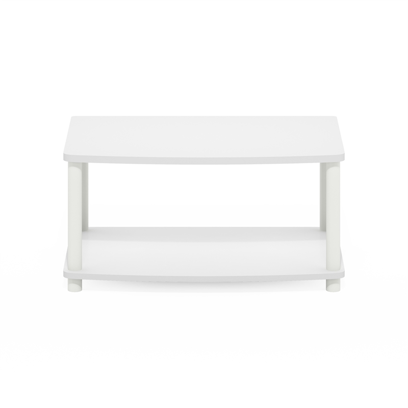 Furinno TURN-N-TUBE No Tools 2-Tier Elevated TV Stands in White/White