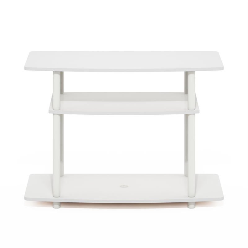 Furinno TURN-N-TUBE No Tools 3-Tier TV Stands in White/White