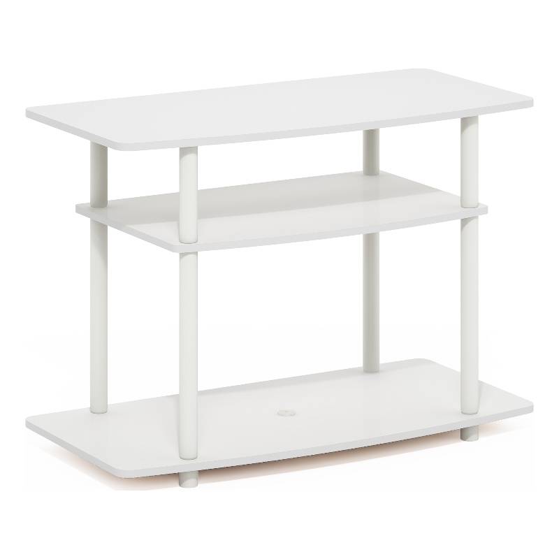 Furinno TURN-N-TUBE No Tools 3-Tier TV Stands in White/White