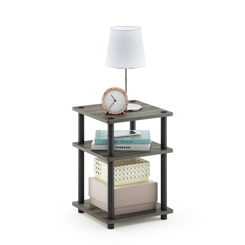 Furinno TURN-N-TUBE Easy Assembly Multipurpose Shelf in French Oak/Black