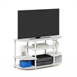 Furinno JAYA Simple Design Corner TV Stand in White/White