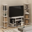 Furinno JAYA Simple Design Corner TV Stand in White/White