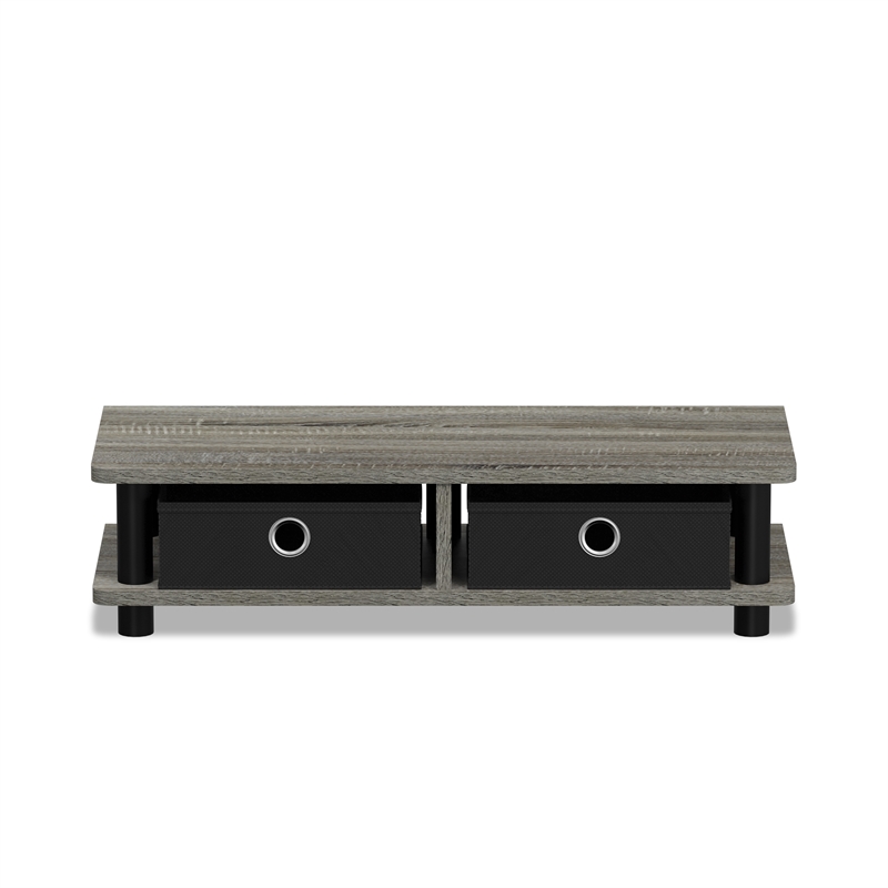 Furinno TURN-N-TUBE Monitor Stand in French Oak/Black