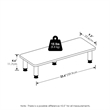 Furinno TURN-N-TUBE Monitor Riser Stand in White Oak in Stainless Steel Tubes