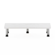 Furinno TURN-N-TUBE Monitor Riser Stand in White Oak in Stainless Steel Tubes