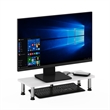 Furinno TURN-N-TUBE Monitor Riser Stand in White Oak in Stainless Steel Tubes