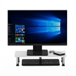 Furinno TURN-N-TUBE Monitor Riser Stand in White Oak in Stainless Steel Tubes