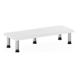 Furinno TURN-N-TUBE Monitor Riser Stand in White Oak in Stainless Steel Tubes