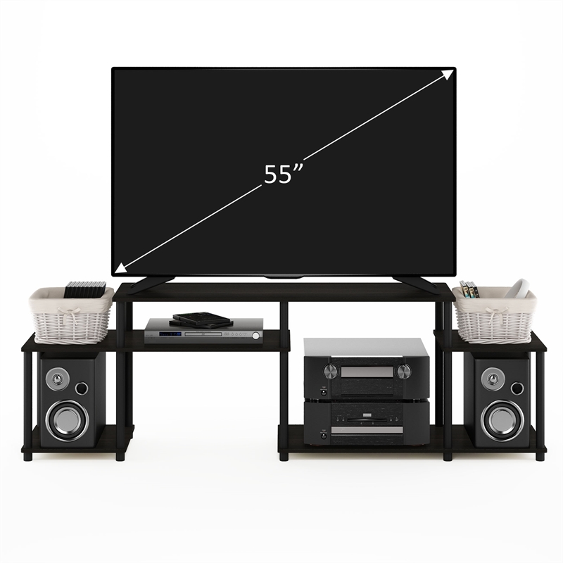 Furinno TURN-N-TUBE Handel TV Stand for TV up to 55 Inch in Espresso/Black