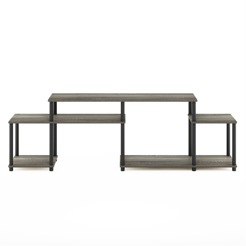 Furinno TURN-N-TUBE Handel TV Stand for TV up to 55 Inch in French Oak/Black