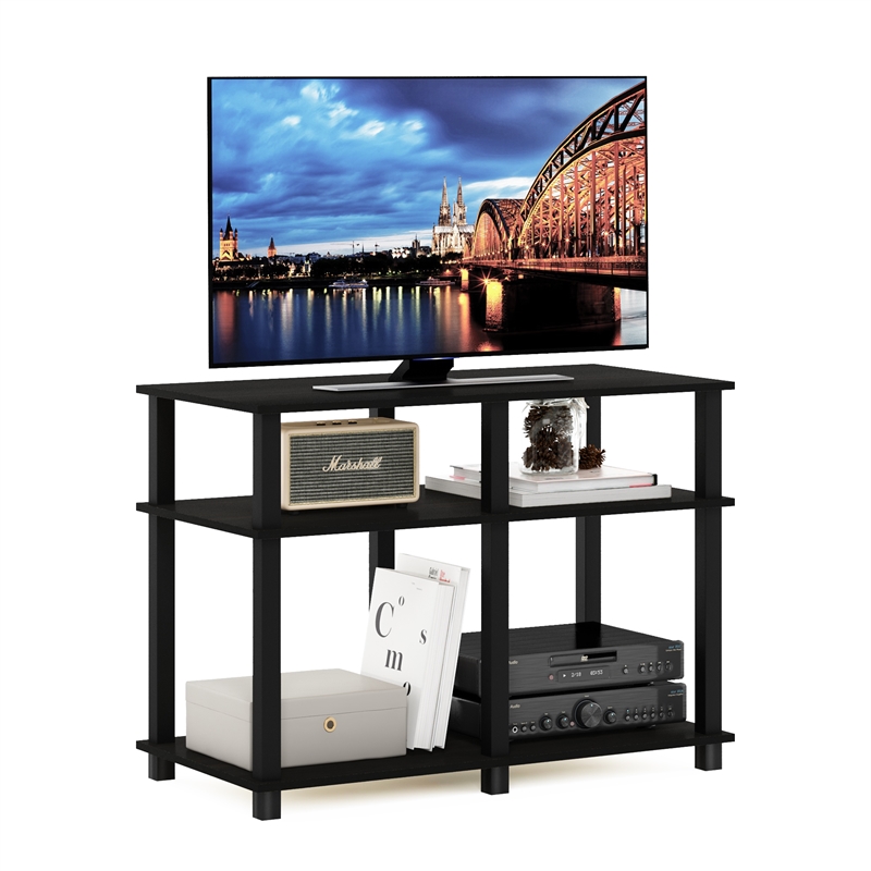 Furinno ROMAIN Turn-N-Tube TV Stand for TV up to 40 Inch in Espresso/Black