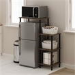 Furinno TURN-N-TUBE Toolless Kitchen Storage Shelf Tall in Columbia Walnut/Black