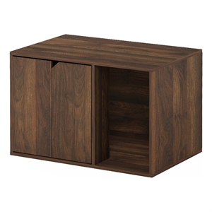 Furinno PELI Small Litter Box Enclosure in Columbia Walnut