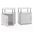Furinno JAYA Utility Design End Table in White Oak in Stainless Steel Tubes