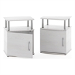 Furinno JAYA Utility Design End Table in White Oak in Stainless Steel Tubes