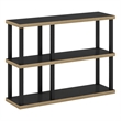 Furinno TURN-N-TUBE No Tools 3-Tier Decorative Display Shelf in Americano/Black