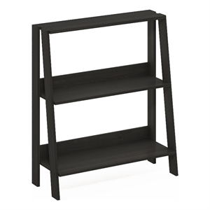 Furinno Ladder Bookcase Display Shelf in 3-Tier in Espresso