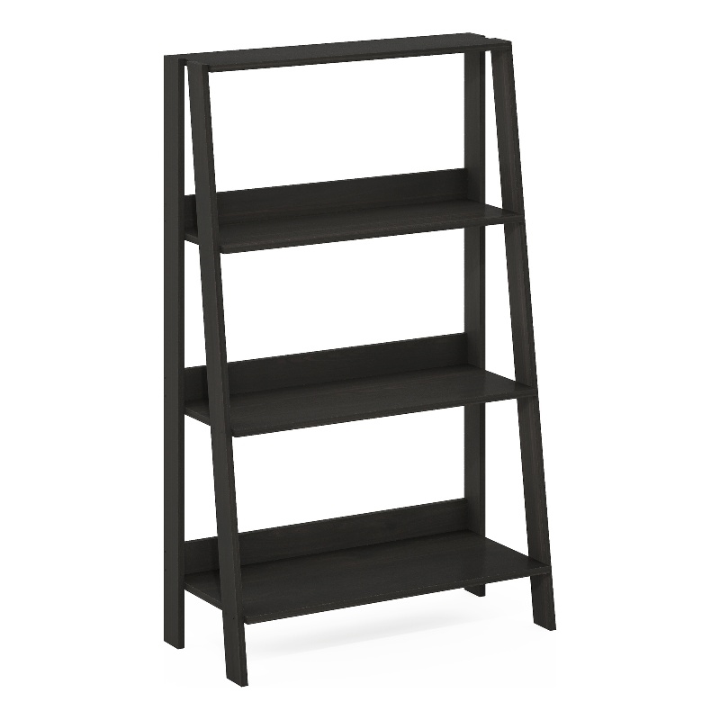 Furinno Ladder Bookcase Display Shelf in 4-Tier in Espresso