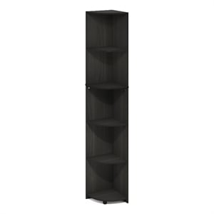 Furinno ECON 5-Tier Corner Shelf Bookcase in Bookshelf in Espresso