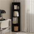 Furinno ECON 4-Tier Corner Shelf Bookcase in Bookshelf in Espresso
