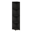 Furinno ECON 4-Tier Corner Shelf Bookcase in Bookshelf in Espresso