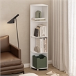 Furinno ECON 4-Tier Corner Shelf Bookcase in Bookshelf in White