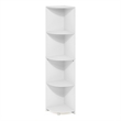 Furinno ECON 4-Tier Corner Shelf Bookcase in Bookshelf in White