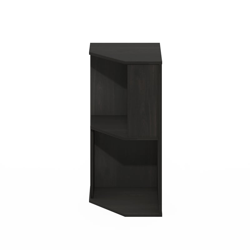 Furinno ECON 2-Tier Freestanding Corner Shelf Bookcase in Bookshelf in Espresso