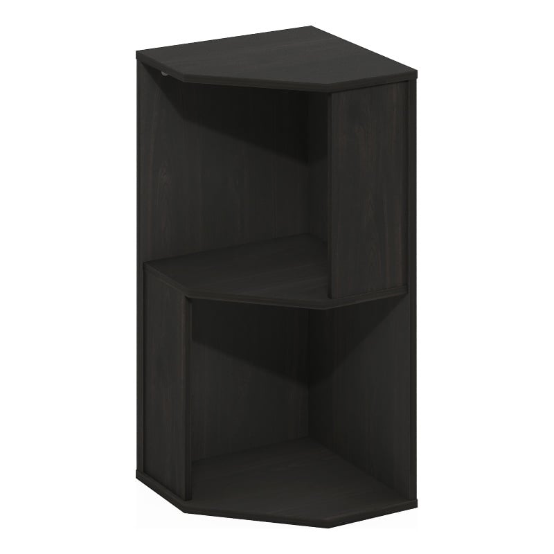 Furinno ECON 2-Tier Freestanding Corner Shelf Bookcase in Bookshelf in Espresso