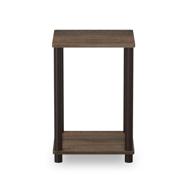 Furinno TURN-N-TUBE Haydn End Table in Walnut/Brown