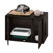 Furinno PELI Farmhouse Cat Litter Box Enclosure in Ebony