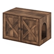 Furinno PELI Farmhouse Cat Litter Box Enclosure in Rustic Brown