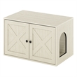 Furinno PELI Farmhouse Cat Litter Box Enclosure in White Wash