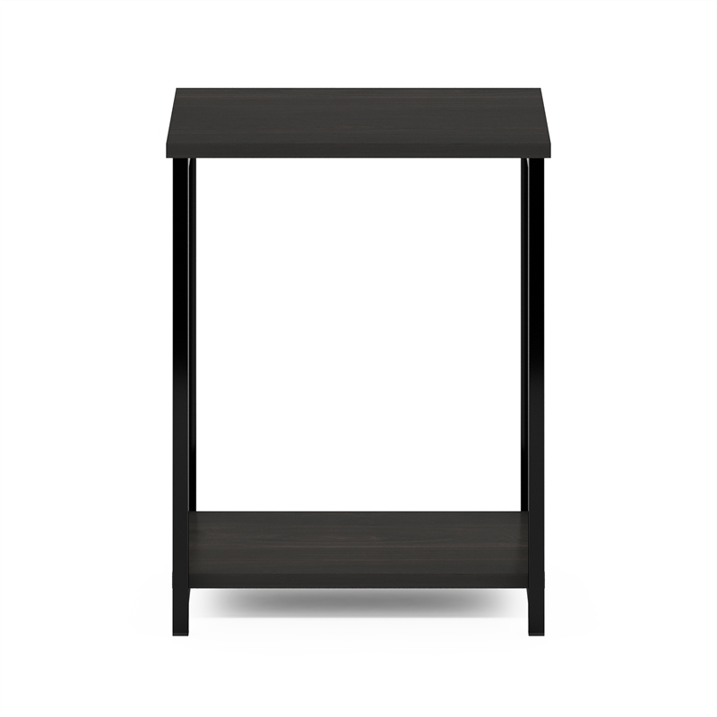 Furinno SIMPLISTIC Industrial Metal Frame End Table in 1-Pack in Espresso