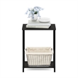Furinno SIMPLISTIC Industrial Metal Frame End Table in 1-Pack in Espresso